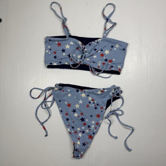 Dippin Daisy's Bikini Women's Blue Star Print Swimwear Party Patriot Size Small - Picture 10 of 11